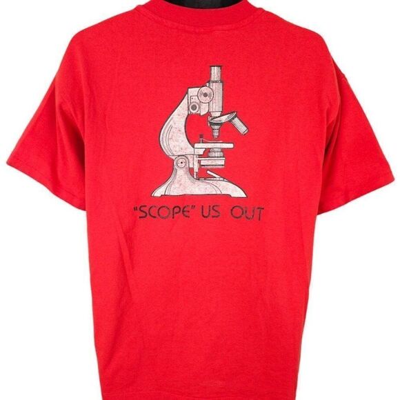 Illinois State Redbirds Microbiology T Shirt Vintage 80s ISU University Scope Us - Picture 1 of 8